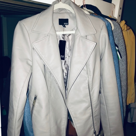 Grey Faux Leather Jacket - Picture 3 of 8